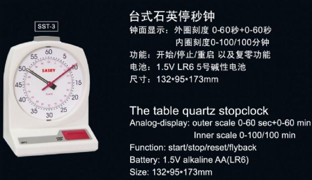 點擊查看詳細信息<br>標題：臺式石英停秒鐘 閱讀次數：2310